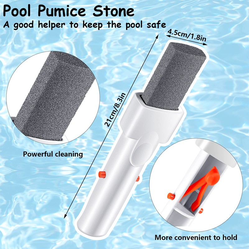 Geiserailie 3 Pieces Pool Pumice Stone with Handle Erase Rust
