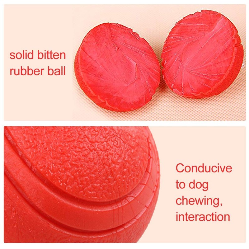 GaesQae Hard Rubber Balls for Dogs,Dog's Solid Rubber Bouncy Ball
