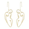 Abstract Gold Fun Statement Human Face Shaped Earrings Geometric Hollow