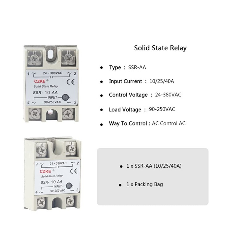 TWRQA SSR-10AA/SSR-25AA/SSR-40AA AC Control AC White Shell Single Phase Solid