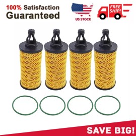 H HENZIKON HIGH-PERFORMANCE 4Pc oil Filter 000311401 for Maserati Ghibli Quattroporte Levante 3.0L