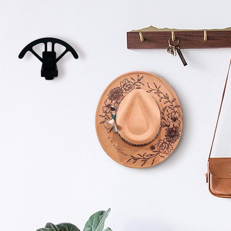 Bantlou Adjustable Cowboy Hat Rack Holder, Wooden Cowboy Hat Wall