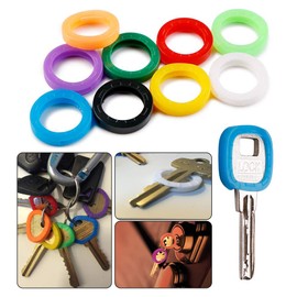 40 Pack Silicone Key Cap Tags,Plastic Key Identifier Rings,Key ID Rings,4 Pcs Each Color,10 Colors in Total