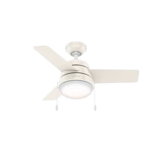 Hunter Fan Company 59301 Aker Indoor with LED Light, Pull Chain Control, 36 Inch, White