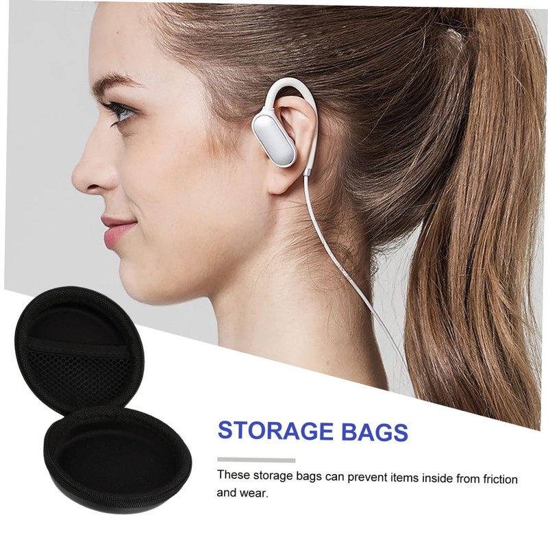 OSALADI 6pcs Black Earphone Storage Cases Headset Bags Zipper for