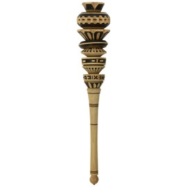 Authentic Artisanal Mexican Hernan Molinillo Hot Chocolate Frother made with sustainable wood Deluxe version 13 inches tall Molinillo mexicano para chocolate hecho con madera de bosques sustentables