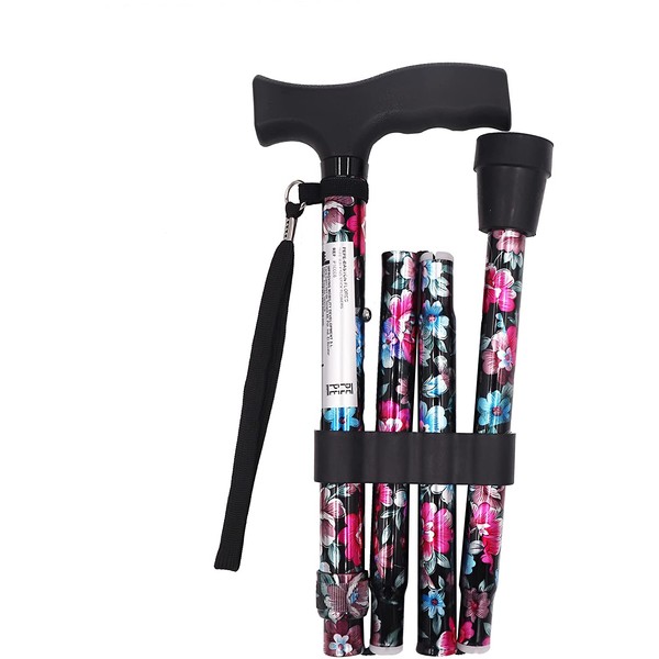 Pepe - Folding Canes for Women Adjustable, Folding Canes for Women Decorative, Fashionable Cane, Flower Canes for Women, Foldable Walking Canes for Women, Folding Canes for Seniors.