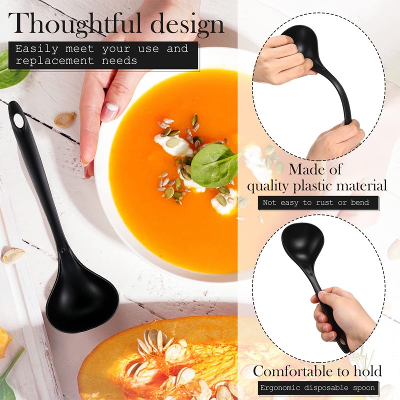 Meekoo Large Plastic Serving Spoons Heavy Duty Disposable Serving Spoons