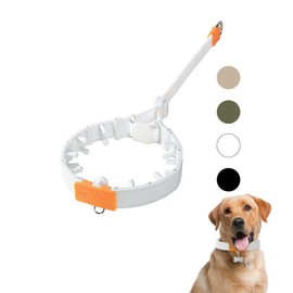 SVD.PET Collar de perro para entrenamiento sin tirones, collar ajustable con hebilla de liberación rápida para perros pequeños, medianos y grandes (blanco, tamaño grande)