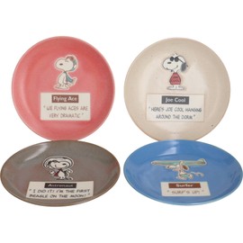 Peanuts SN980-190 Plate, Plate, 5.5 inches (14 cm), Set of 4, Dinnerware Set, Kiln Changed Glaze, Miscellaneous Goods, Snoopy Goods, Mother's Day, Gift, Made in Japan