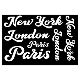 Ideen mit Herz Metallic Iron-On Transfers | Iron-On Transfer for Textiles | DIN A4 | Fonts without Background | Cities | Colour: Black