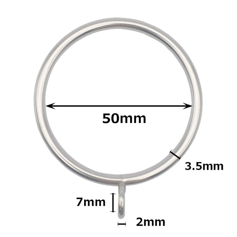 C.M. Curtain Rings, Sliding Rings, Inner Diameter: 2.0 inches (50