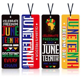 Resurhang 200 Pcs Juneteenth Bookmarks Double-Side Inspirational Bookmarks Bulk African American Celebration Gifts for Juneteenth Day Black History Month Independence Day Party Favor Gifts