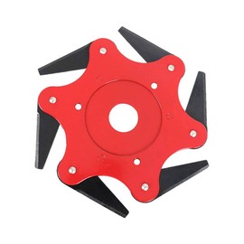 OXT Steel Trimmer Head, 1PCS Premium 6 Steel Razors Trimmer Head, Upgraded Universal Weed Eater Blades Metal, 65Mn Professional Steel Razor Trimmer Head (Red No Accessories)