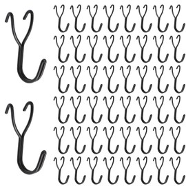 MOROBOR Black Pegboard Hooks, 50pcs 25mm Stainless Steel Hooks Rustproof Wall Hooks for Hanging Towels Keys Hats Coats on Bathroom Kitchen Living Room