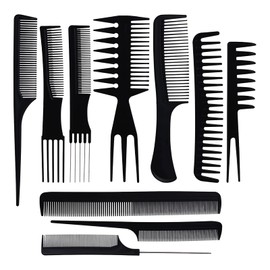 コーム くし クシ 櫛 セットコーム 10本セット 静電気防止 ヘアケア スタイリング 美髪コーム プロ用 メンズ レディース用 ブラック