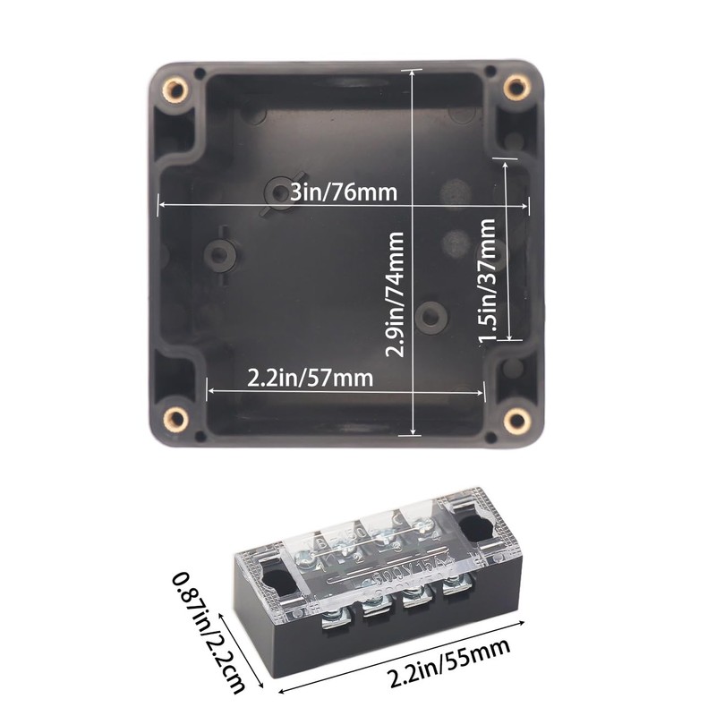 YETLEBOX Watertight Junction Box, IP67 Waterproof Electrical Project Box with