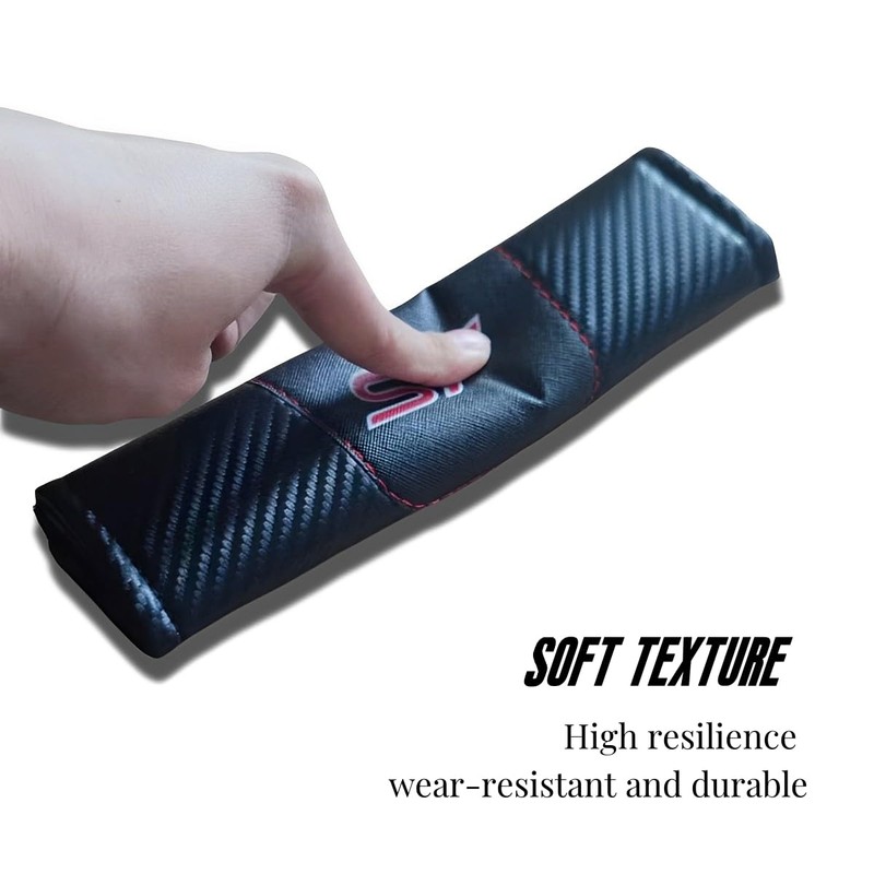 JULOPO 2Pcs Carbon Fiber car seat Belt Cover car seat