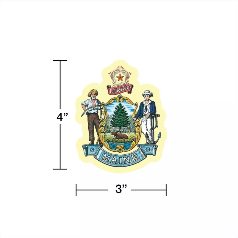 RetroPlanet Maine State Seal Die Cut Vinyl Sticker