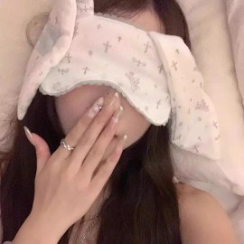 토끼귀 레이스 수면안대 귀여운 3D 암막 숙면용 온열 눈찜질 마스크 여행용 Bunny Ear Lace Sleep Mask Cute 3D Blindfold Warm Eye Mask for Sound Sleep Travel [Bunny ear eye mask]