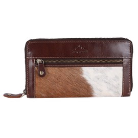 Alpenleder GSPUSI Genuine Leather Purse - High Quality Cowhide Vintage Leather Wallet with RFID Protection and Many Compartments for Women (19 x 11 x 2 cm), Cowhide, Modern
