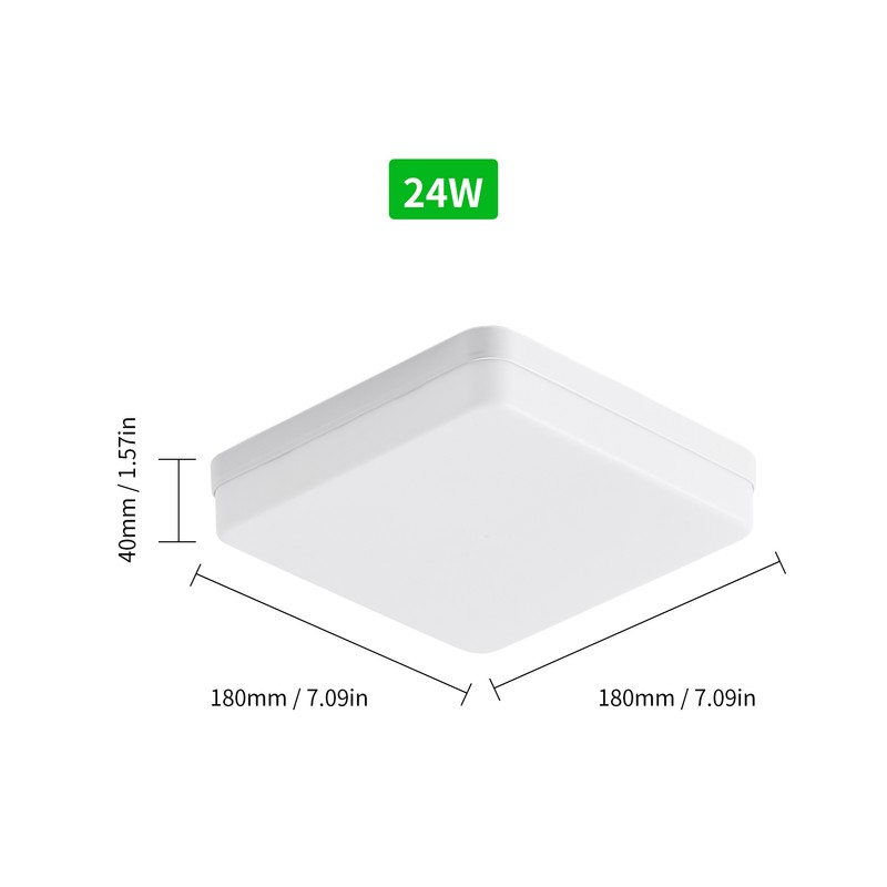 LEDs Ceiling Light Flush Mounting 24W Square Ceiling Lamp for