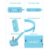 Blue Small Extension Cord 4 AC Outlets 3 USB Ports