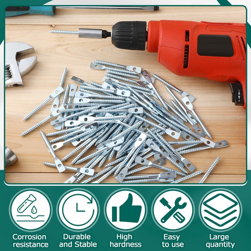 MorningRo 100 Pcs Eye Lag Screws and 1 Pcs Driver