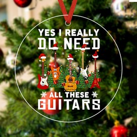 Music Gifts for Daughter Granddaughter Guitar Christmas Ornament Gift for Guitarist Christmas Birthday Gifts for Son Grandson Music Lover Gifts for Women Men Guitar Gifts for Boyfriend Guitar Player