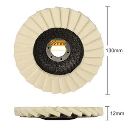 Shineboc 5 PCS Upgraded Wool Polishing Wheel Type 27 Flap Disc, 5 inch x 7/8" Very Fine Felt Polishing Pads Wool Buffing Wheels Angle Grinder Attachments, Fast Heat Dissipation
