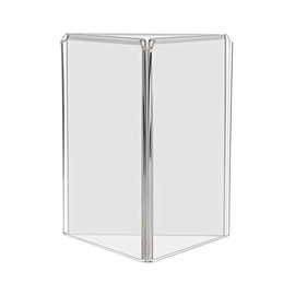 Marketing Holders 3 Sided Literature Frame Multi-Sided Menu Ad Display Sign Holder 5"w x 7"h Pack of 6