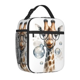 VODRM Cute Giraffe Lunch Box for Kids,Fun Insulated Bag for Student,Animal Reusable Thermal Insulation Cooler Tote Bags for School Work Picnic Camping Outdoor Gifts (Funny Giraffe)