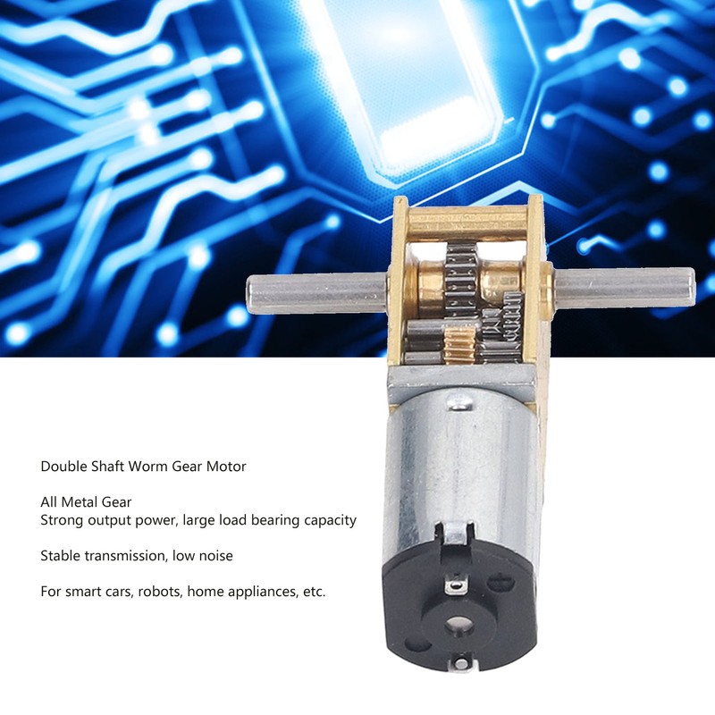 DC6V 190RPM Gear Motor with Fixing Mount Dual Shaft Worm