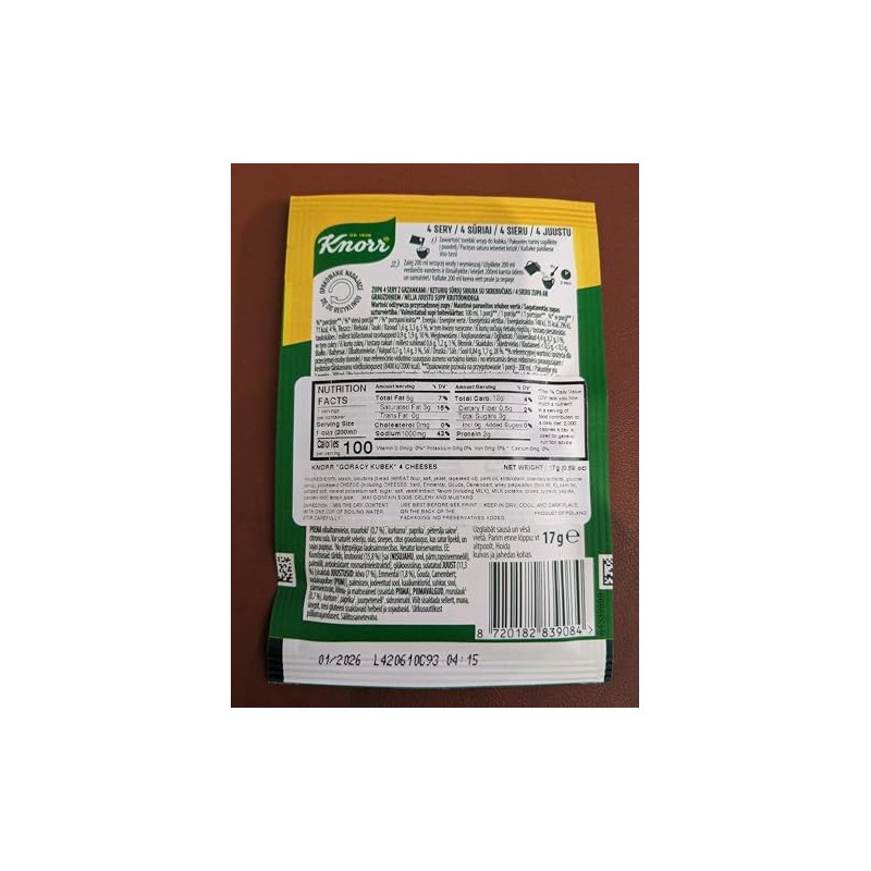 Knorr Goracy Kubek 4 Sery z Grzankami 4 Cheese Soup