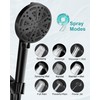 Black Filtered Shower Head Handheld, 3 Filters Hard Water Softener
