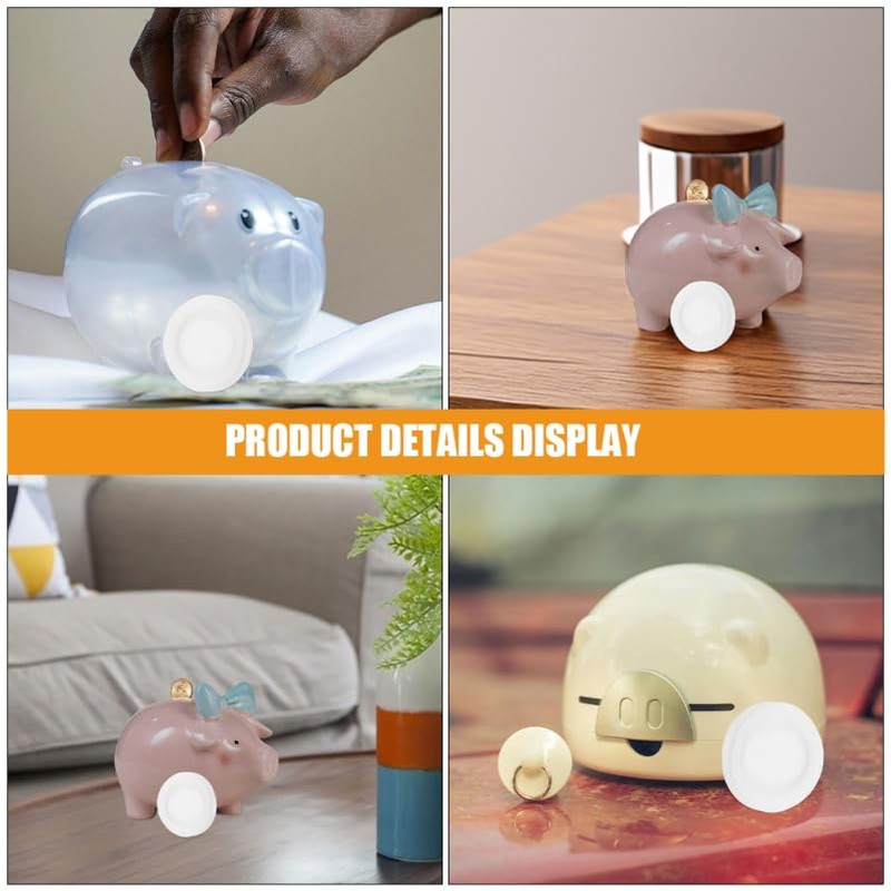 VILLCASE 10pcs Piggy Bank Stopper Replacement, Rubber Saving Box Sealing