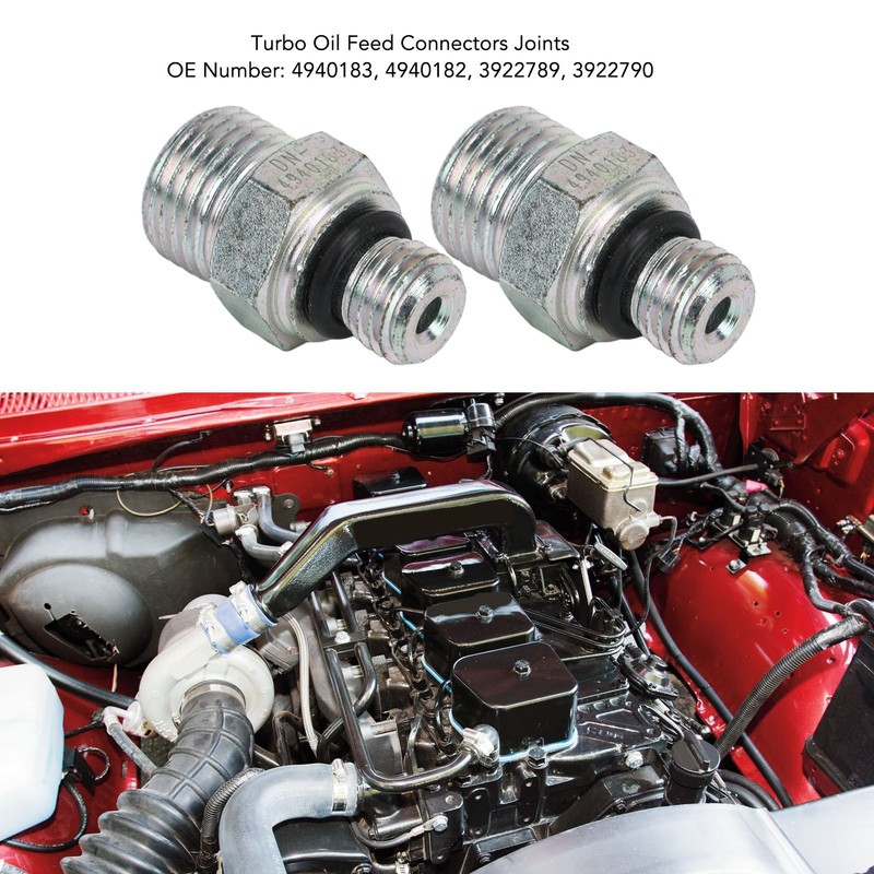 2PCS Turbo Oil Feed Connectors Joint 4940183 Connector Joints Replacement