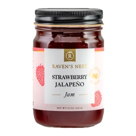 Raven's Original Hot Pepper All Natural Jam - 15 Ounce Jar (Strawberry Jalapeno)
