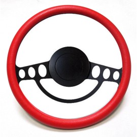 Forever Sharp NEW!! Hot Rod Street Rod Rat Rod Nine Hole Black And Red Steering  Wheel