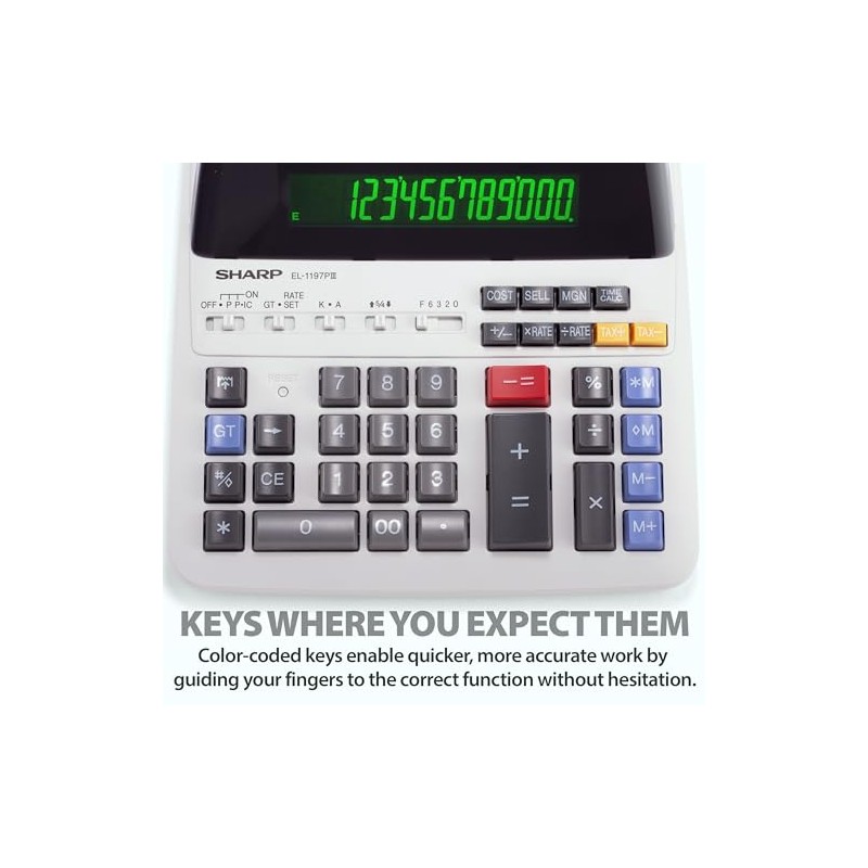Sharp EL-1197PIII Calculadora de impresión a color de alta resistencia
