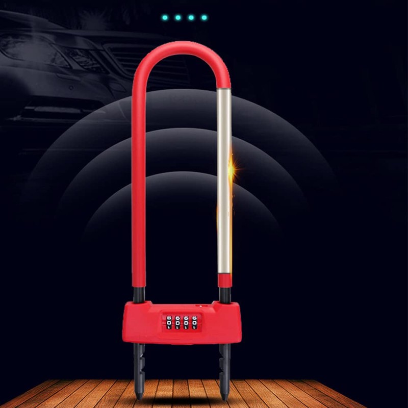 WANLIAN Anti-Theft U-Lock, 16mm Hardened Zinc Alloy Shackle, Adjustable U-Shape,