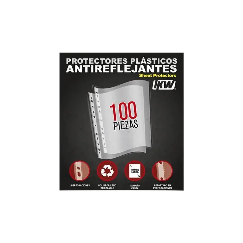Protectores Hojas Tamaño Carta 100 Pz Para Carpeta