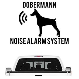Siviwonder Dobermann Kupiert Noise Alarm System Car Sticker Dog Film Dobi Dobie Colour Black Size 20 cm