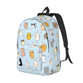 Zminciu Cute Cat Backpack Laptop Bag Durable Canvas Capacity Large Cute Backpacks Travel Bag
