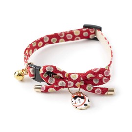 Necoichi Zen Hariko Charm Cat Collar (Red)