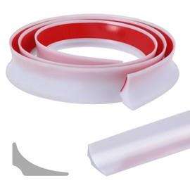 Shower Water Dam Barrier Blocker, Peel and Stick Splash Guard for Countertop Bathroom Sink Splash Guard Flexible Trim Caulk Strip Waterproof Caulk Seal Strip for Bathroom Kitchen Cooktop Edge, 39 Inch