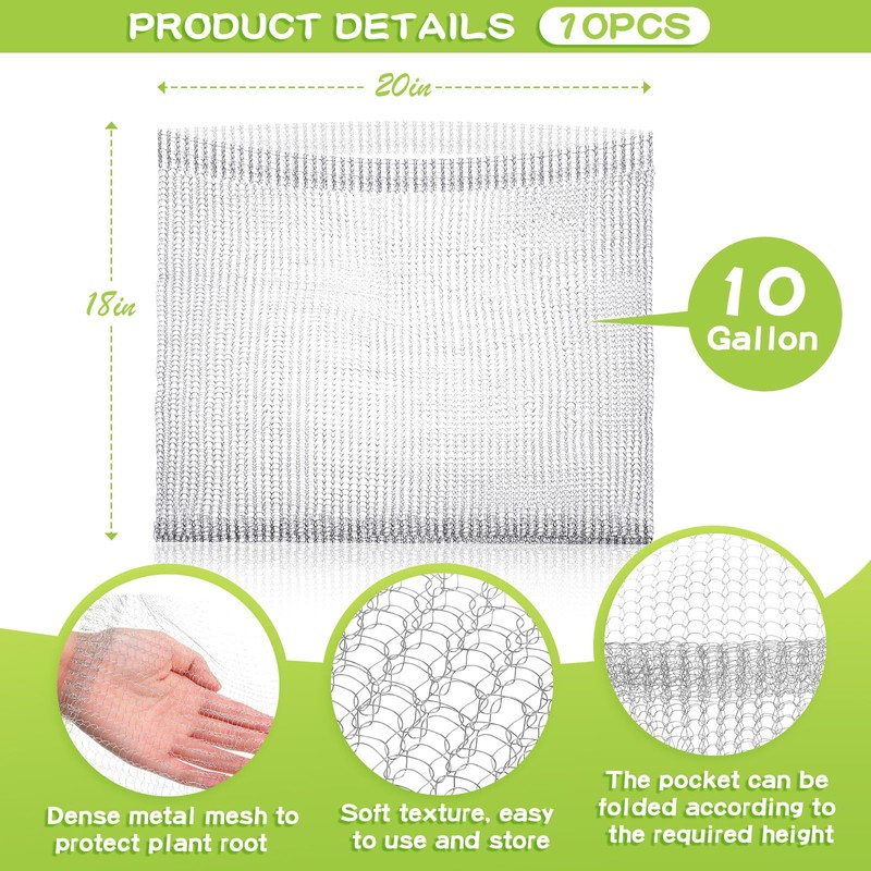 10 Pcs Root Guard Gopher Proof Wire Basket Stainless Steel