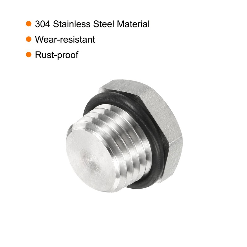 PATIKIL 1/4 NPT Male Plug, 1 Pack Waterproof Dustproof 304