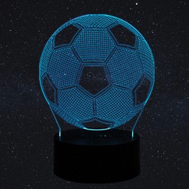 CFIKTE Soccer Night Light 3D Illusion Led Lamp,The Best Holiday Gift for Boys and Girls,7 LED Colors Changing Lighting，Bedroom Decorative Light (Soccer)
