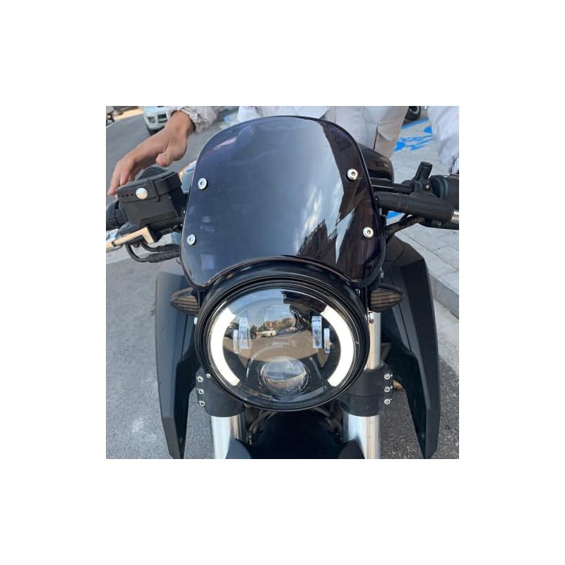 Motorcycle Headlight Windshield Windscreen for 5-7 Inch Round Motorcycles Wind